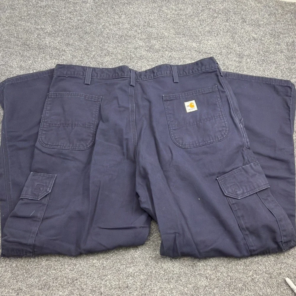 Carhartt FR Cargo Work Pants HRC 2 Mens 42x30 Navy Blue (FRB240-DNY)